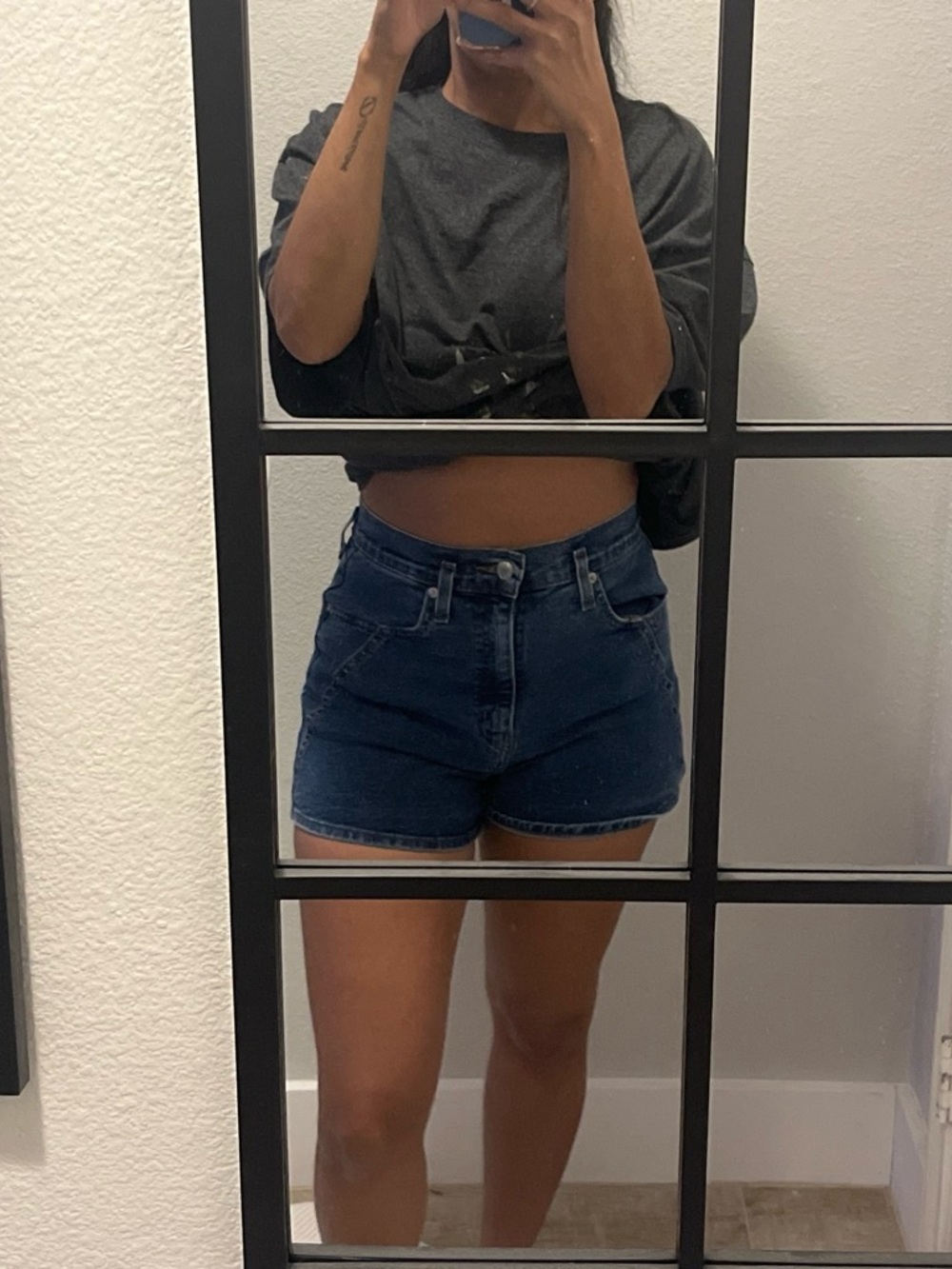Levi's Dark Blue High-Rise Denim Shorts